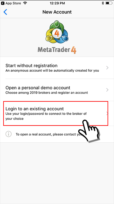 Log into MT4