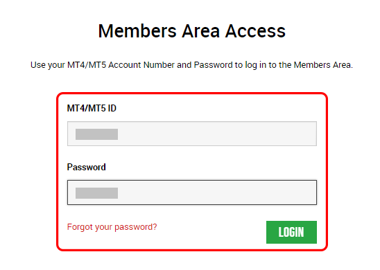 XM member login