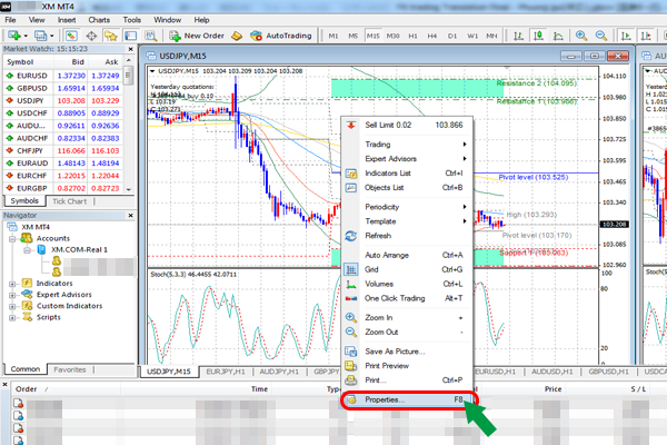 copy customized chart settings to another chart