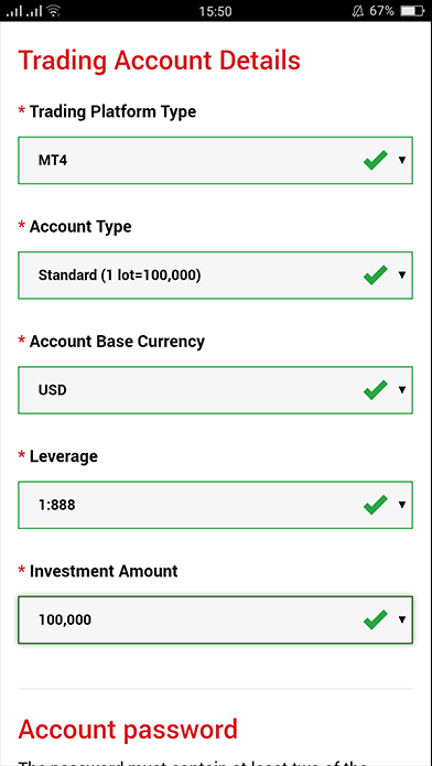 trading account details