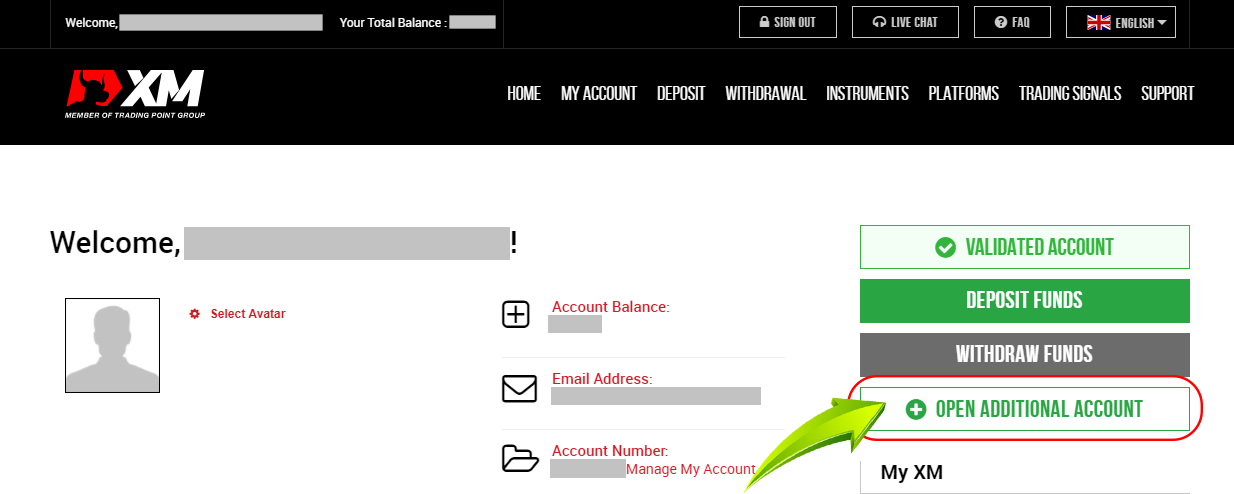 Click to select additional accounts