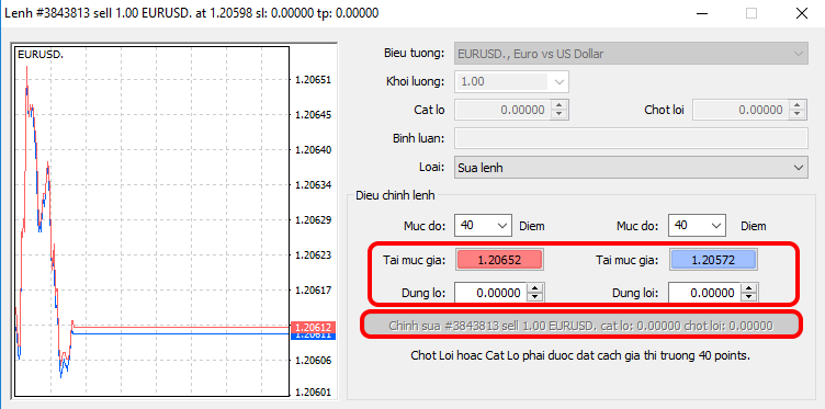 Placing stop loss orders