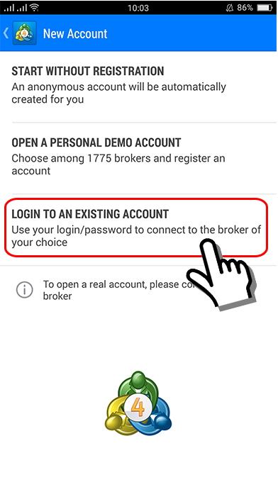 re-login with XM account