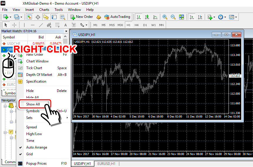 Show all currency pairs on MT4