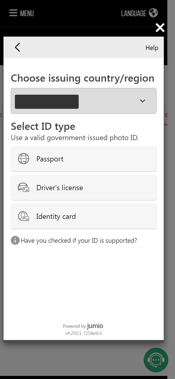Select the type of ID